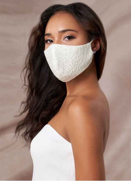 Hrongk Non-Medical Ivory Lace Reusable Face Mask Hrongk Non-Medical Ivory Lace Reusable Face Mask