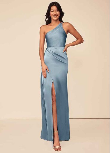 Hrongk Maron Stretch Satin Dress
