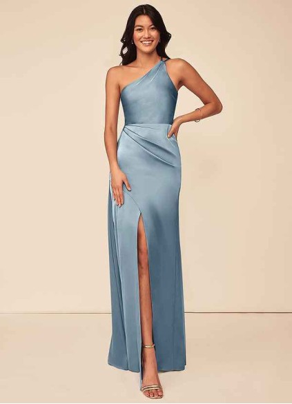 Hrongk Maron Stretch Satin Dress