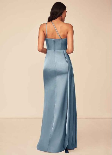 Hrongk Maron Stretch Satin Dress
